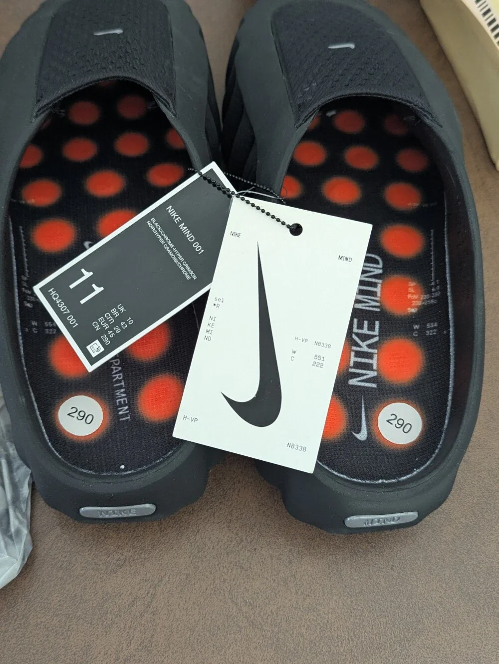 Nike Black Slip-On Clog with Orange Bubble Outsole